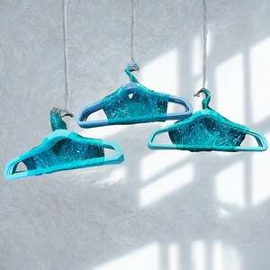 Set of 30 Green and Gray Velvet Non-Slip Hangers